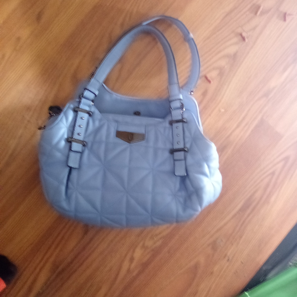 Elegant Blue Quilted Handbag - Picture 1 of 4